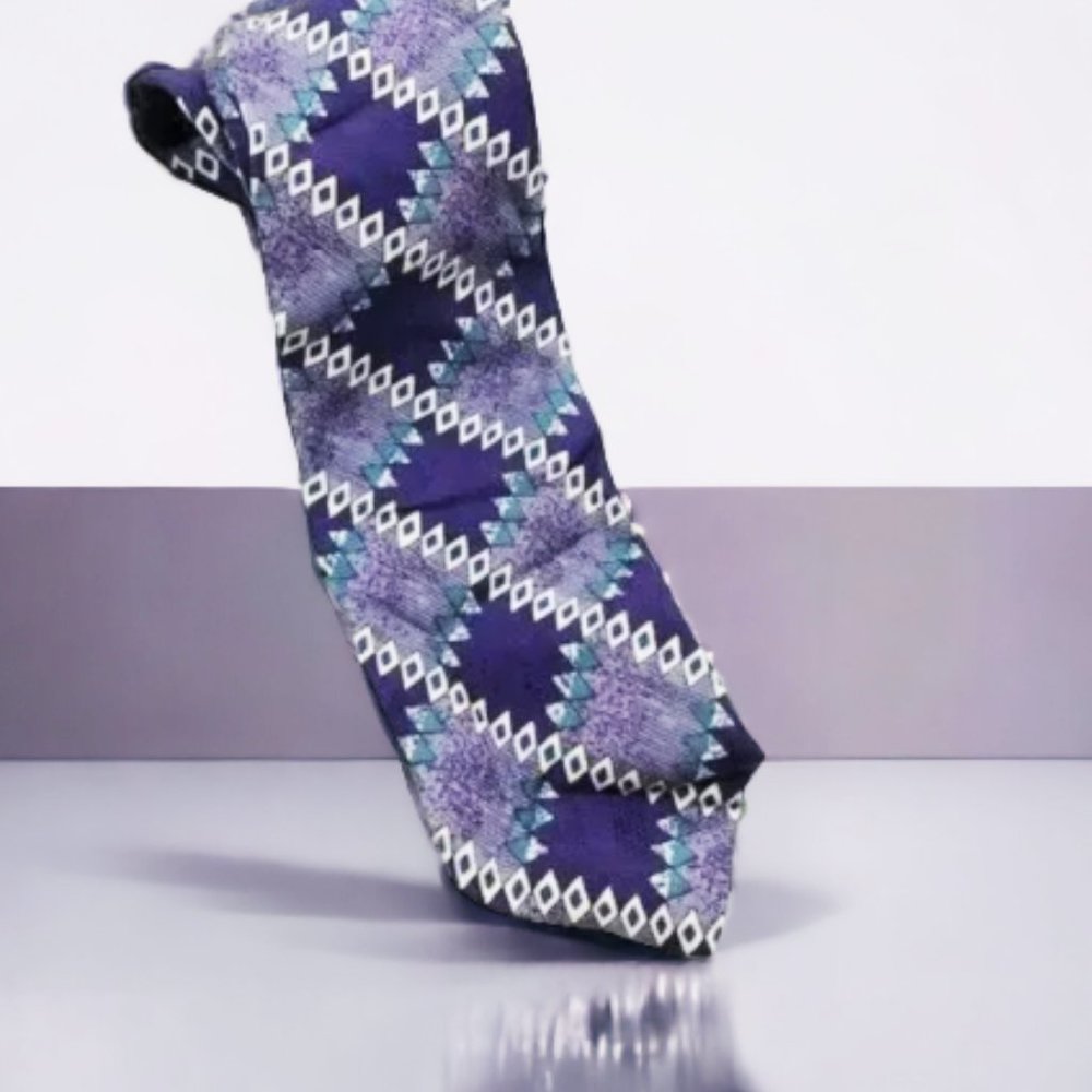 5/$25 Italian Silk Tie Geometric Print | Tino Cosma